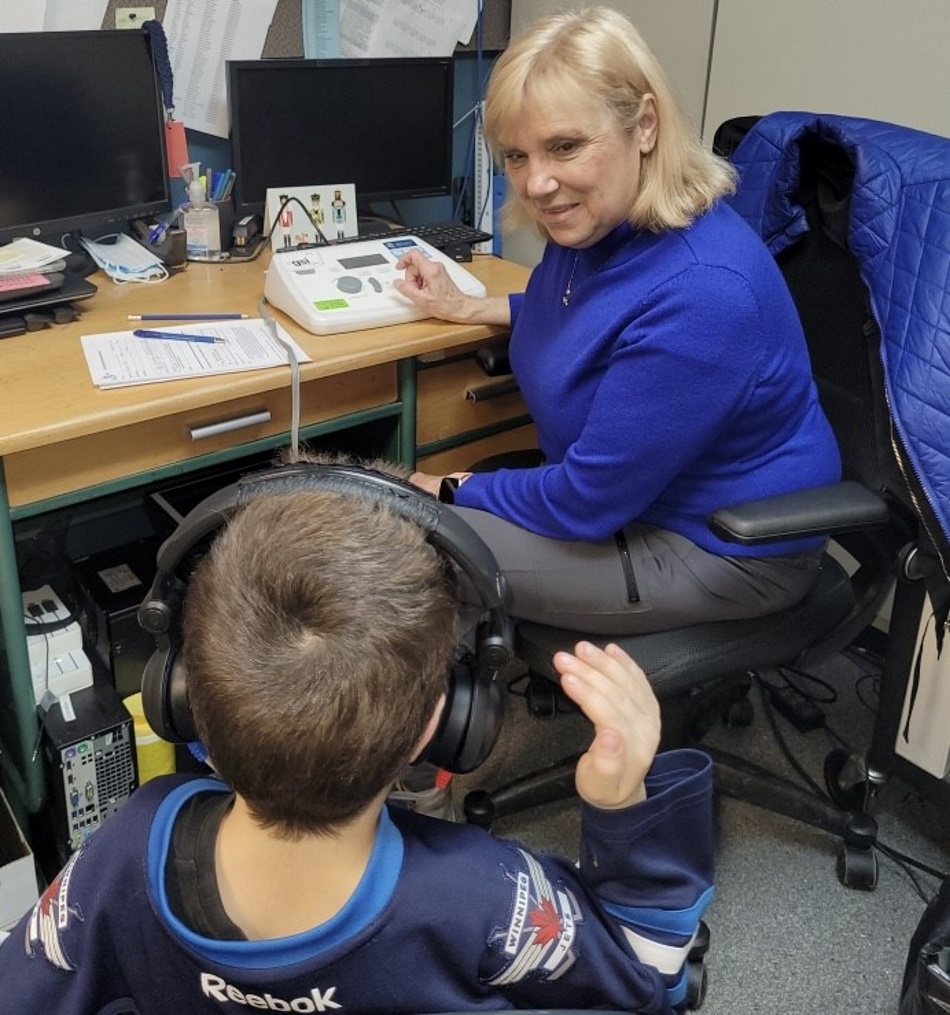 Portage School Division students take part in hearing screening